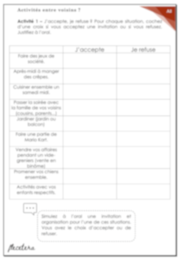 Des activités avec vos voisins ?