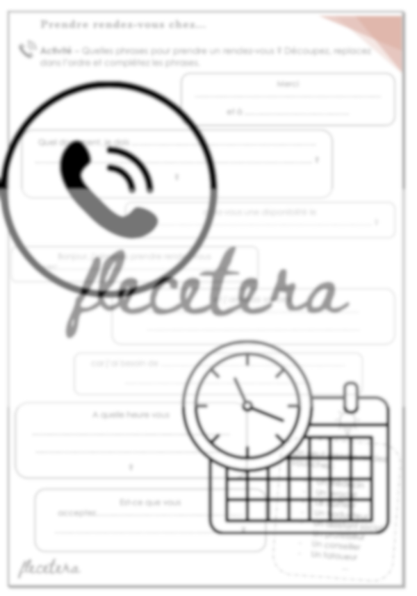 Prendre rendez-vous avec... - A1