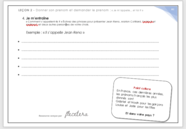 Programme FLE A1 : 7 jours pour parler de soi. – Image 4